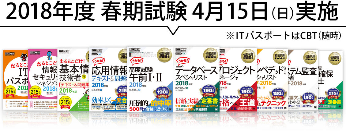 2018年度 春期試験 4月15日（日）実施予定