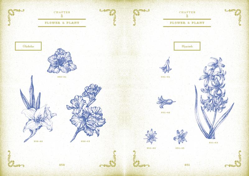 ボタニカル素材集 Flowers Plants クラシカルで美しい 手描きの花と植物 Inemouse 翔泳社の本