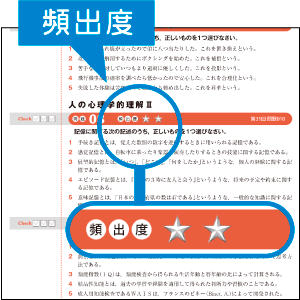 「頻出度」で出る頻度がわかる！