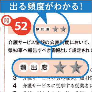 「頻出度」で出る頻度がわかる！